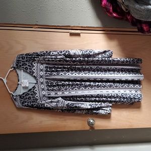 Now and forever, ladies dress. Grey black and white